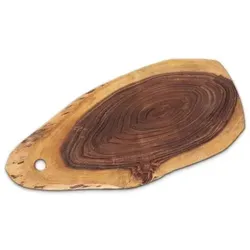 Amagohome Baumscheibe Servierbrett verleimt Serviertablett Deko Akazie massiv : 40 x 20 cm