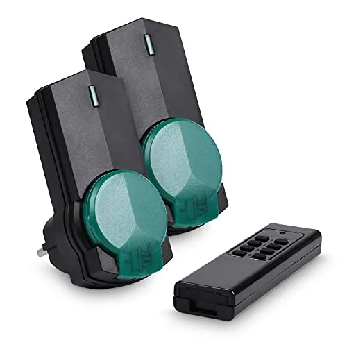 Heitech Outdoor Funksteckdosen Funkschalter Funkschaltset Set 3 Teilig IP 44 für den Außenbereich