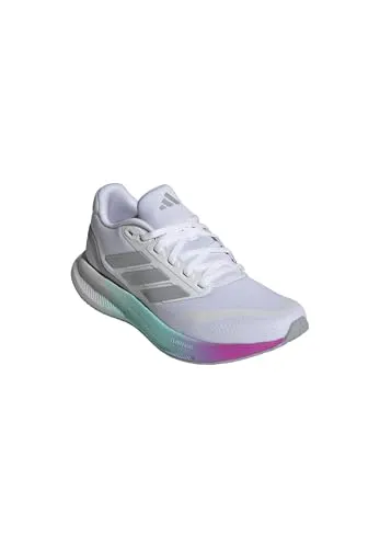 adidas Runfalcon 5 W Damen Laufschuh KJ1960 FTWWHT/HALSIL/CBLACK, Größe: 38 EU - Leichter Damen Laufschuh mit atmungsaktivem Mesh-Obermaterial für hohen Tragekomfort. Die Cloudfoam-Zwischensohle sorgt für reaktionsfreudige Dämpfung, ideal für Laufen und Fitness.