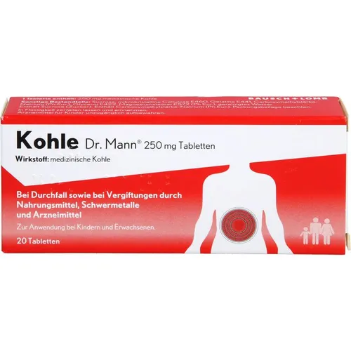 Produktbild KOHLE Dr.Mann 250 mg Tabletten 20 St.