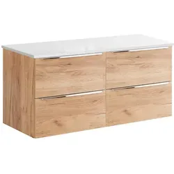 Petits-meubles Waschtischunterschrank 120 cm in Braun und Weiß
