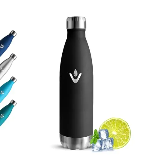 Grsta Trinkflasche Edelstahl 500ml, Thermosflasche Kohlensäure Geeignet, Auslaufsichere Isolierflasche, BPA Frei Wasserflasche, Hält Heiß und Kalt, Trinkflasche Kinder für Reisen, Sport, Camping