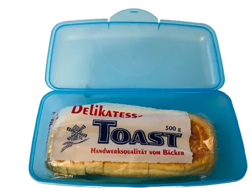 Lomatek Vorratsdose Toastbrotbox mit Klickverschluss, Kunststoff BPA-frei, blauaqua