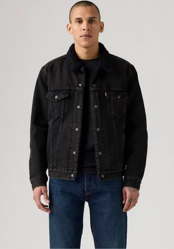 Levi's Herren Trucker Jacke Typ III Sherpa schwarz (S) - Lässig & Komfortabel - Die Levi's Trucker Jacke Typ III Sherpa überzeugt durch strapazierfähigen Denim und ein warmes Futter. Ideal für lässige Outfits, bietet sie sowohl Stil als auch Komfort für jeden Anlass.