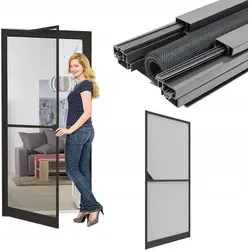 Tür-Moskitonetz BASIC PLUS mit Alurahmen 100x215 cm – Anthrazit