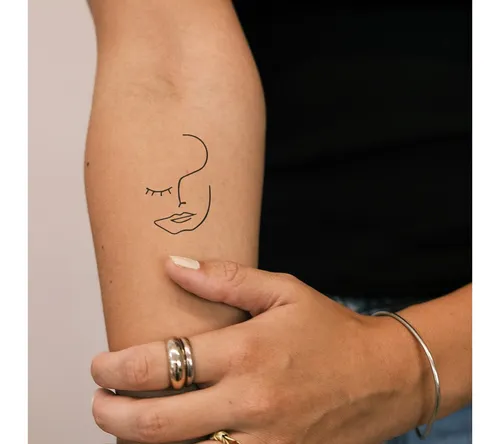 Inkster Schmuck-Tattoo Abstraktes Blinzeln Tattoo, wasserfestes temporäres Tattoo, 2 Wochen Halt
