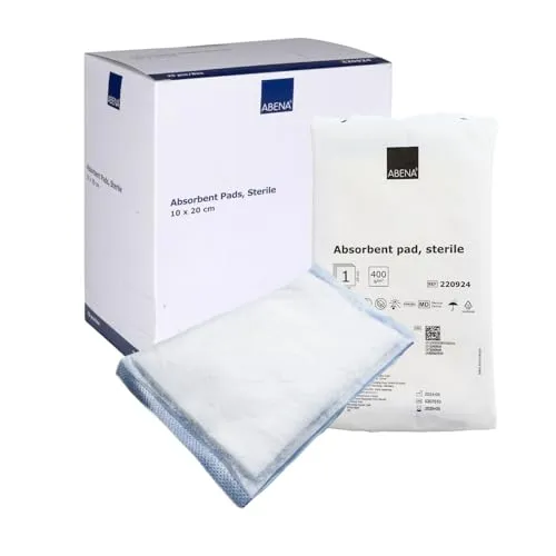 ABENA® Saugkompresse, steril, weiß 220924 , 1 Packung = 25 Stück, 20 x 10cm