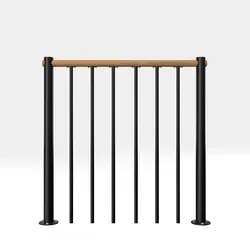 Minka Brüstungsgeländer mit vertikalen Stäben und Holz-Handlauf Eiche Schwarz