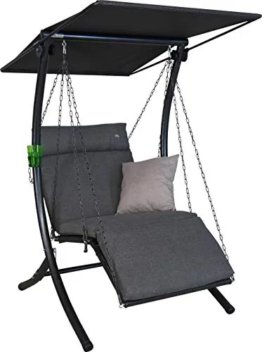 Angerer Hollywoodschaukel 1-Sitzer Swing Smart - Bequeme Gartenschaukel mit Bett-Funktion - Gartenmöbel mit hoher Qualität Made in Germany, ideal zum Sitzen, Liegen und Entspannen. Genießen Sie Komfort und Flexibilität auf kleinem Raum!