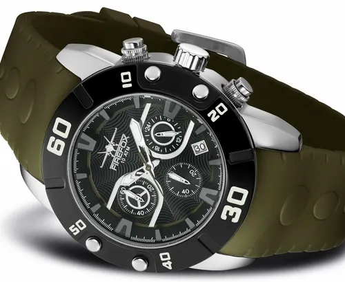 FIREFOX RUBBER THING S310 oliv grün schwarz Chronograph Armbanduhr Herren 10ATM