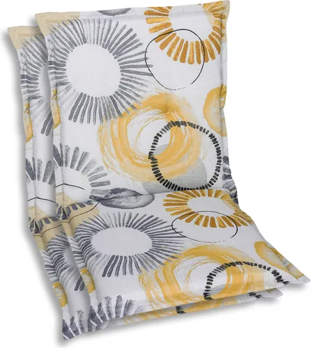GO-DE Textil, Sesselauflage Niederlehner, 2er Set, Farbe: beige, Maße: 100 cm x 50 cm x 6 cm, Rueckenhoehe: 52 cm