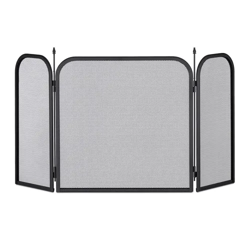 Funkenschutzgitter klappbar 3-teilig 2,5 kg - Kindersicherungen: Effektiver Kaminschutz aus robustem Stahl, klappbar für einfache Handhabung und sicherer Schutz vor Funken im Wohnzimmer, Küche oder Esszimmer.