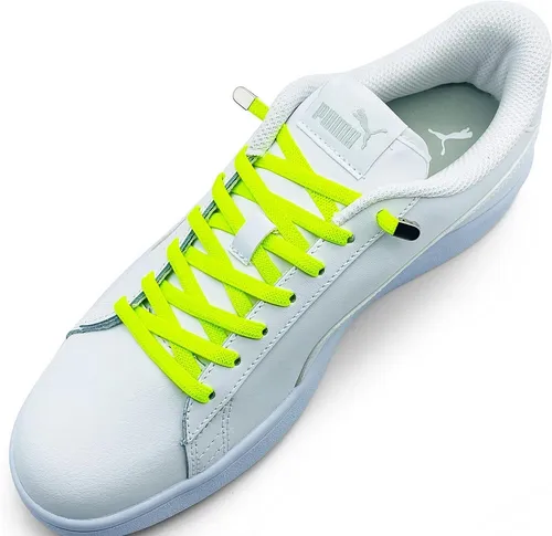 ELANOX Schnürsenkel 4 Stück für 2 Paar Schuhe elastische Schnürsenkel mit Clips, inkl. Enden (Clips) - 8 St. in silber
