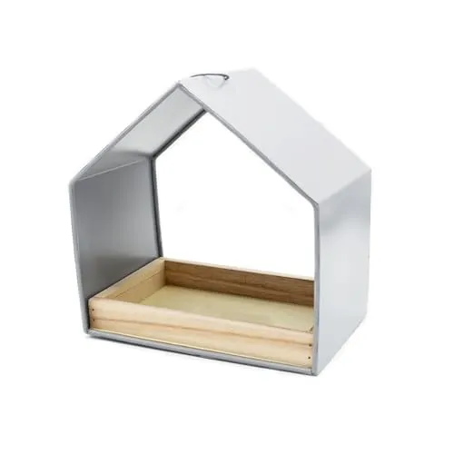 UNUS Garden Vogelfutterhaus Zink zum Aufhängen, Vogelhaus mit herausnehmbarer Futterschale, Futterhaus für den Garten