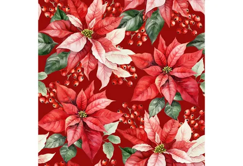 ti-flair Papierserviette, Servietten Papier 33x33cm 3-lagig Weihnachtsstern Blume Motiv 20 Stück