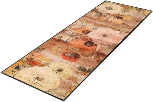 wash+dry by Kleen-Tex Läufer Retro Roses, rechteckig bunt - Fußmatten mit buntem Retro-Design, rutschfest und waschbar bei 60°C, ideal für jeden Eingangsbereich.