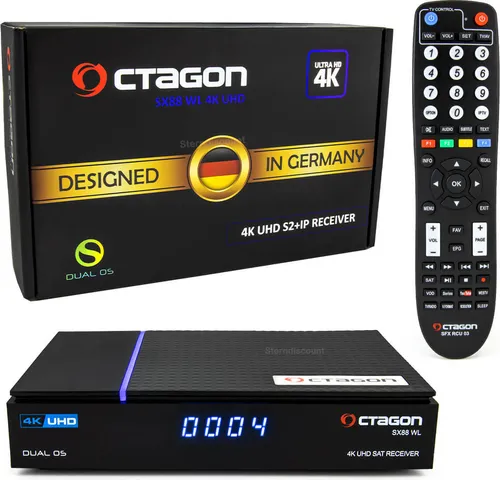 Octagon SX88 V2 4K UHD Sat IP-Receiver - TV-Receiver mit beeindruckender 4K Ultra HD Auflösung, Linux E2 & Define OS und leistungsstarker Hardware für ruckelfreie Wiedergabe und schnelle Bootzeiten.