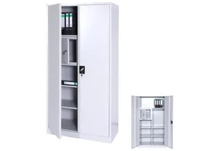 Aktenschrank MCW-L60 - Stahlschrank für Büros - Büroschränke mit zwei Flügeltüren, sechs Regalfächern und abschließbarer Kleiderstange, ideal für sicheren und organisierten Stauraum.