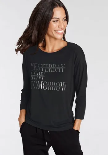 Laura Scott 3/4-Arm-Shirt mit glitzerndem Schriftzug von Laura Scott