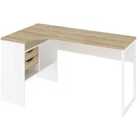 ebuy24 Schreibtisch Plus Eckschreibtisch mit 3 Ablagen und 2 Schublade