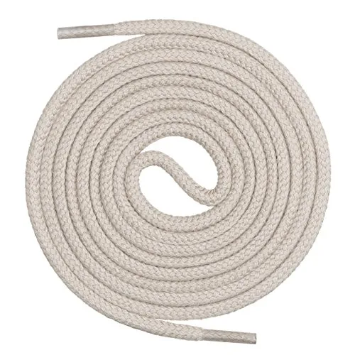 Mount Swiss runde Premium-Schnürsenkel aus 100% Baumwolle - sehr reißfest Farbe Hellbeige Länge 160cm