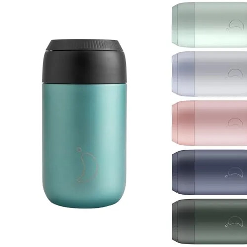 Chilly's Serie 2 Isolierter Kaffebecher - 340ml Edelstahlbecher - Kaffeetassen & Becher mit doppelwandiger Isolierung, hält Getränke bis zu 4 Stunden heiß, BPA-frei und ideal für Pendler:innen und Spaziergänge.