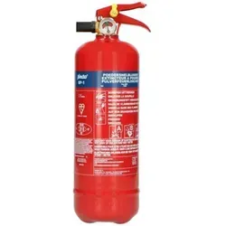 Alecto Pulver-Feuerlöscher BP-1 - Feuerlöscher mit 1 Liter Inhalt, ideal für den privaten Gebrauch und effektiver Schutz gegen Brände.