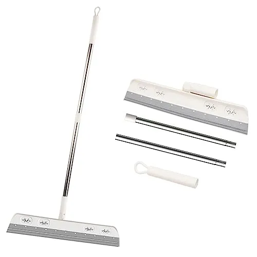 Professioneller Fensterwischer-Reiniger, Duschabzieher 36cm Gummilippe Abzieher Boden Teleskop Fensterabzieher, Profi Wasser Wischer, Wasserschieber mit verlängertem Stiel 91cm Bodenabzieher
