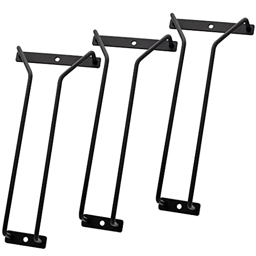 zoohot Weinglasregal, 24,4 cm, Unterschrank, Stielglas, Weinglashalter, Gläser, Aufbewahrung, Aufhänger, Metall-Organizer für Bar, Küche, Schwarz (1 Reihe, 3 Stück)