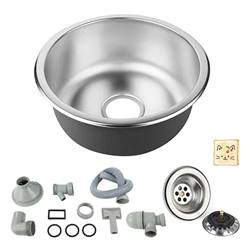 Küchenspüle aus Edelstahl mit 1 Becken und Abtropffläche