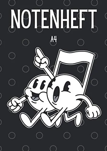 Notenheft A4: Schreibheft mit Notenlinien | Notizbuch für Musiker, Lehrer und Schüler | Klavier, Gitarre mit Hilfslinien | 120 Seiten