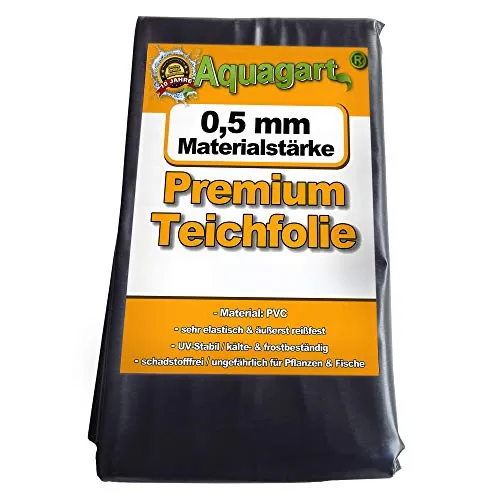 Hochwertige PVC Teichfolie 0,5mm Stärke 12m x 6m - Teichfolie für Gartenteiche, UV- und witterungsbeständig, ideal für fischfreundliche Teichgestaltung und langlebige Nutzung.