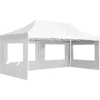 vidaXL Profi-Partyzelt Faltbar 6×3m Weiß - Pavillon mit robustem Aluminiumrahmen und wasserdichtem Dach, ideal für Outdoor-Events. Einfacher Transport und klappbares Design machen es zur perfekten Wahl für Feiern und Grillabende.