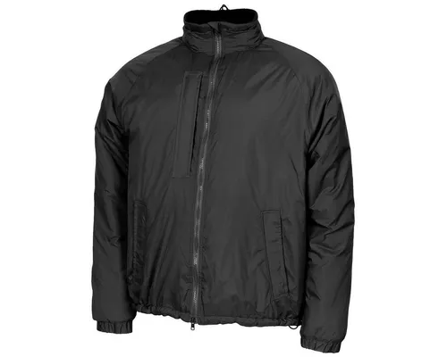MFH Brit. Thermojacke 5XL – Schwarz - Wanderhosen mit angeschnittener Kapuze, Kordelzug und Klettverschluss für optimalen Schutz und Komfort bei Outdoor-Aktivitäten.