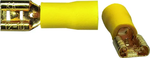 Produktbild Sinuslive Flachstecker 6,3mm gelb für Kabel 4mm² - 6mm² 10 Stück