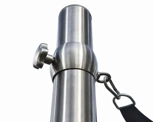 Sonnensegelmast aus Edelstahl ⌀60mm 3m mit Bodenhülse von Meier Metalltechnik