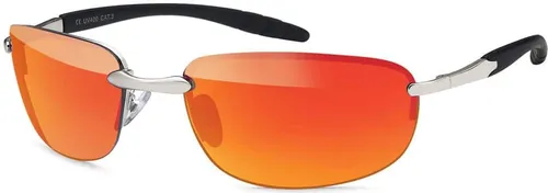 Herren Desginer Sonnen Brille Metal Sport Rechteck Rot