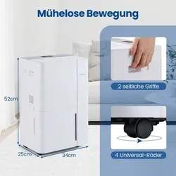 40-Liter-Luftentfeuchter mit LED-Anzeige und 3 Betriebsmodi