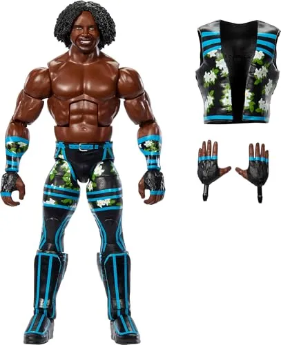 Mattel WWE Elite Actionfigur Xavier Woods, 15,2 cm - Actionfigur für Kinder mit 25 Artikulationspunkten und lebensechtem Look – perfekt zum Spielen und Ausstellen!