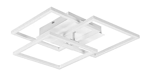 Reality Leuchten LED Deckenleuchte Mobile R62883131 - Moderne LED Deckenleuchte in Weiß matt mit dimmbarer 27 Watt LED und Fernbedienung. Farbwechsel zwischen warm- und kaltweiß sowie Nachtlicht-Modus für individuelle Lichtgestaltung.