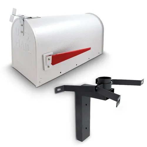 US-Mailbox Briefkasten mit Wandbefestigung Weiß BITUXX - Vintage/Retro Briefkasten aus robustem Stahl, ideal für private und kommerzielle Nutzung. Inklusive Fahne und Wandmontage, perfekt für ein stilvolles Zuhause.