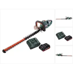 Metabo HS 18 LTX BL 75 Akku Heckenschere - Heckenschere mit 75 cm Schnittlänge, leistungsstarkem Brushless-Motor und inklusive 1x 4,0 Ah Akku und Ladegerät – ideal für präzises Schneiden im Garten.