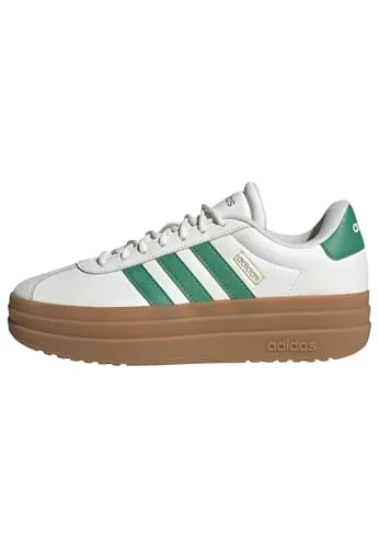 adidas Damen VL Bold Shoes - Trendige Sneaker in core White/Court Green - Damen-Sneaker mit regulärer Passform, stylischem Plateau und bequemer EVA-Einlegesohle für ultimativen Komfort.