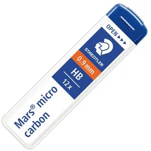 Staedtler Druckbleistiftminen 250 09, HB, Mars micro carbon, 0.9mm, 12 Stück