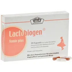 Lactobiogen Femin plus Kapseln 28 St - rezeptfrei, unterstützt das Wohlbefinden der Frau mit hochwertigen Inhaltsstoffen