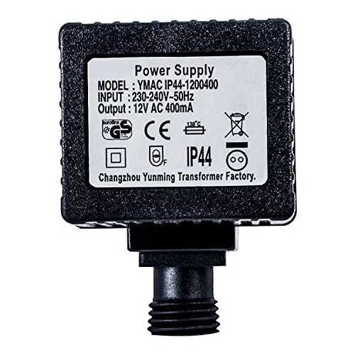 Trafo 12V 4,8 VA/W AC Netzteil für Außenbereich (IP44) LED-Beleuchtung und Pumpe Transformator 400 mA 29016-400