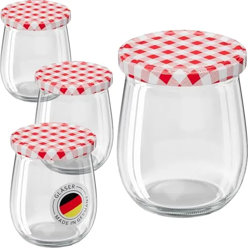 WELLGRO 12x Einmachgläser mit Schraubdeckel von Wellgro