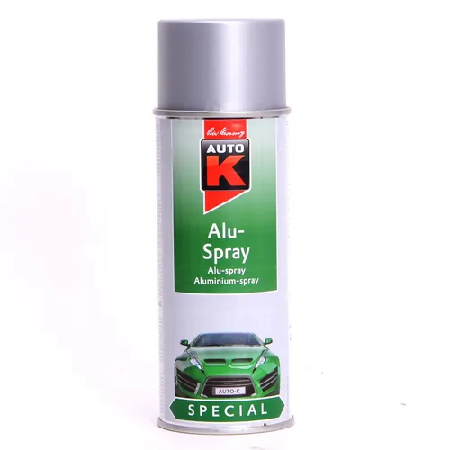 Alu-Spray hitzefest 650°C 400ml - Spraydosen für Autos, hitzefest bis 650°C, korrosionsbeständig und schnelltrocknend – ideal für Karosseriearbeiten.