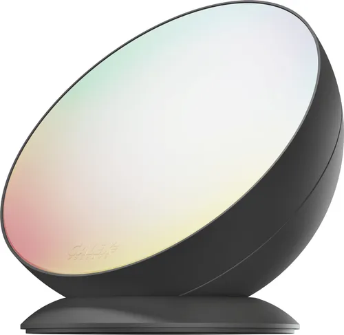 Calex Smart LED Tischlampe, WiFi-Stimmungsleuchte, RGB-Farben und warmem weißem Licht, Schwarz