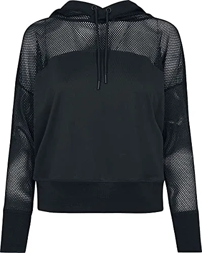 Urban Classics Damen Regular Fit Kapuzenpullover Ladies Mesh Hoody TB2027 - Kapuzenpullover für Damen aus luftigen Mesh-Stoff, ideal für Sport und Streetwear, mit verstellbarer Kapuze und stylischem Design.